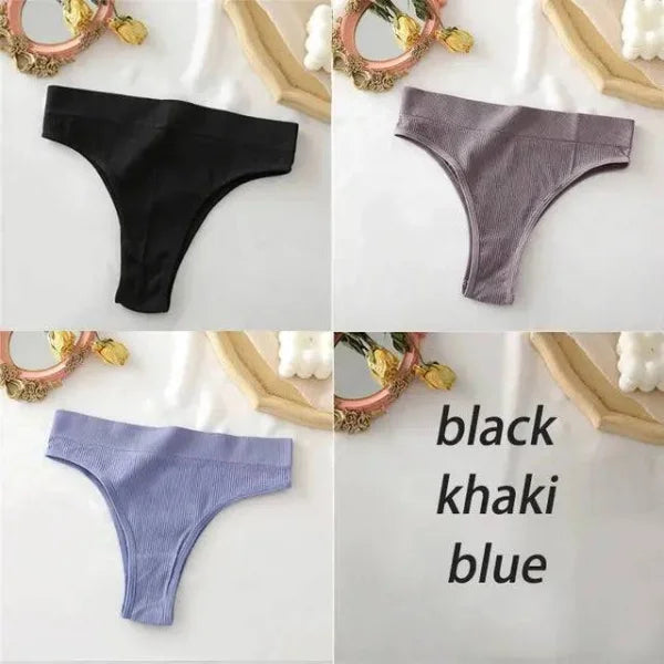 Seamless High Waisted Panties: Comfortable & Sexy Underpants Set 3PCS/Set - Set 12 / S-M / 3PCS