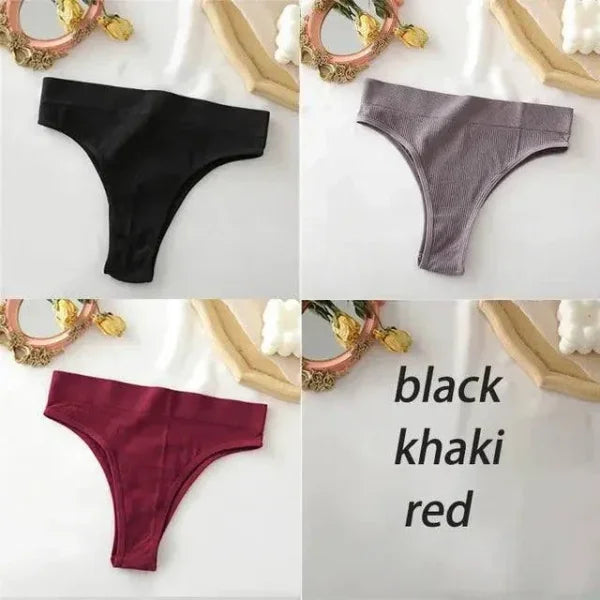 Seamless High Waisted Panties: Comfortable & Sexy Underpants Set 3PCS/Set - Set 13 / S-M / 3PCS