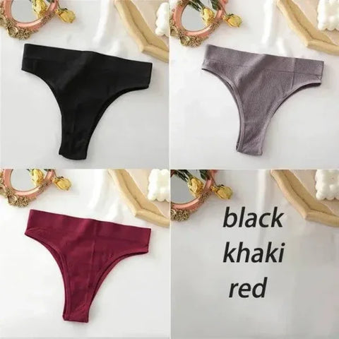 Seamless High Waisted Panties: Comfortable & Sexy Underpants Set 3PCS/Set - Set 13 / S-M / 3PCS