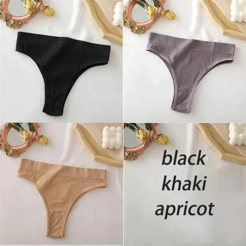 Seamless High Waisted Panties: Comfortable & Sexy Underpants Set 3PCS/Set - Set 14 / S-M / 3PCS