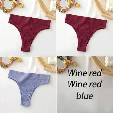 Seamless High Waisted Panties: Comfortable & Sexy Underpants Set 3PCS/Set - Set 15 / S-M / 3PCS