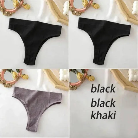 Seamless High Waisted Panties: Comfortable & Sexy Underpants Set 3PCS/Set - Set 18 / S-M / 3PCS