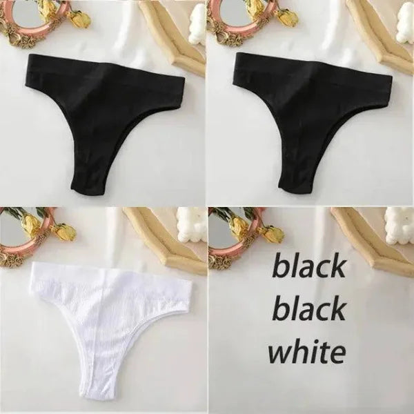 Seamless High Waisted Panties: Comfortable & Sexy Underpants Set 3PCS/Set - Set 19 / S-M / 3PCS