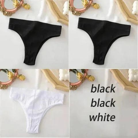 Seamless High Waisted Panties: Comfortable & Sexy Underpants Set 3PCS/Set - Set 19 / S-M / 3PCS