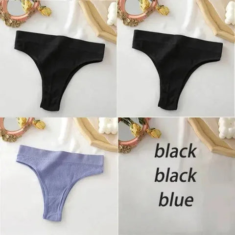 Seamless High Waisted Panties: Comfortable & Sexy Underpants Set 3PCS/Set - Set 20 / S-M / 3PCS