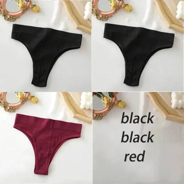 Seamless High Waisted Panties: Comfortable & Sexy Underpants Set 3PCS/Set - Set 21 / S-M / 3PCS