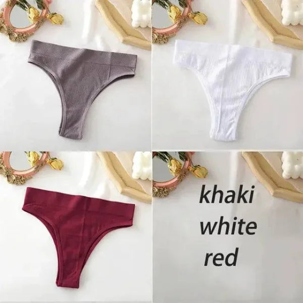 Seamless High Waisted Panties: Comfortable & Sexy Underpants Set 3PCS/Set - Set 23 / S-M / 3PCS