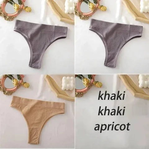 Seamless High Waisted Panties: Comfortable & Sexy Underpants Set 3PCS/Set - Set 24 / S-M / 3PCS