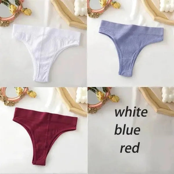 Seamless High Waisted Panties: Comfortable & Sexy Underpants Set 3PCS/Set - Set 25 / S-M / 3PCS