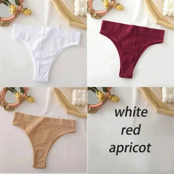 Seamless High Waisted Panties: Comfortable & Sexy Underpants Set 3PCS/Set - Set 26 / S-M / 3PCS