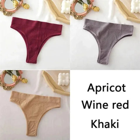 Seamless High Waisted Panties: Comfortable & Sexy Underpants Set 3PCS/Set - Set 4 / L-XL / 3PCS