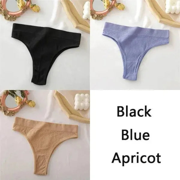 Seamless High Waisted Panties: Comfortable & Sexy Underpants Set 3PCS/Set - Set 5 / L-XL / 3PCS