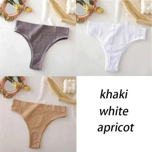 Seamless High Waisted Panties: Comfortable & Sexy Underpants Set 3PCS/Set - Set 6 / L-XL / 3PCS