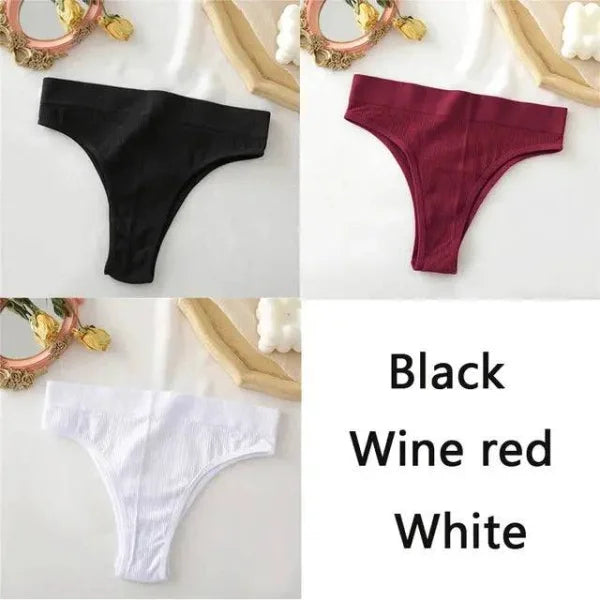 Seamless High Waisted Panties: Comfortable & Sexy Underpants Set 3PCS/Set - Set 8 / L-XL / 3PCS