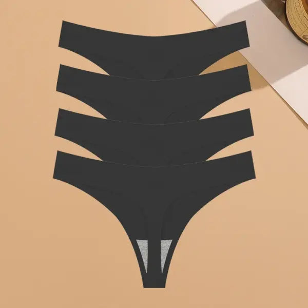 Seamless Ice Silk Underwear Panties 4PCS Stretchy Breathable Bikini - SET 10 / XL / 4pcs