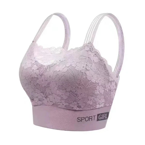 Seamless Lace Plus Size Bra – Comfortable Beauty Back Tube Top - lavender / L 55-65kg