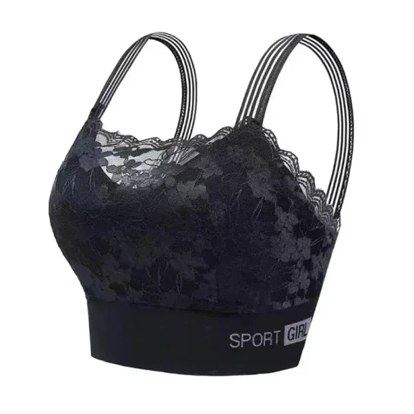 Seamless Lace Plus Size Bra – Comfortable Beauty Back Tube Top - black / M 40-55kg