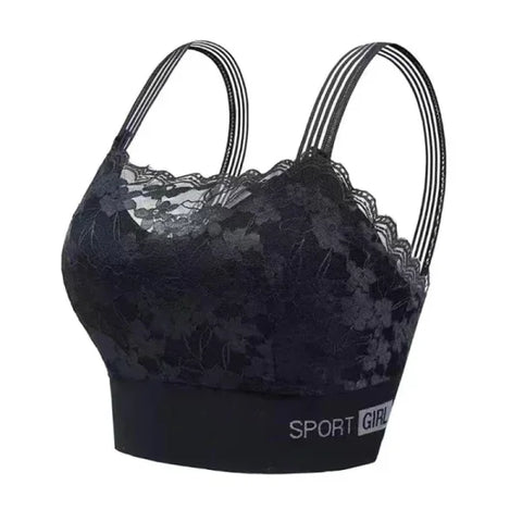 Seamless Lace Plus Size Bra – Comfortable Beauty Back Tube Top - black / M 40-55kg