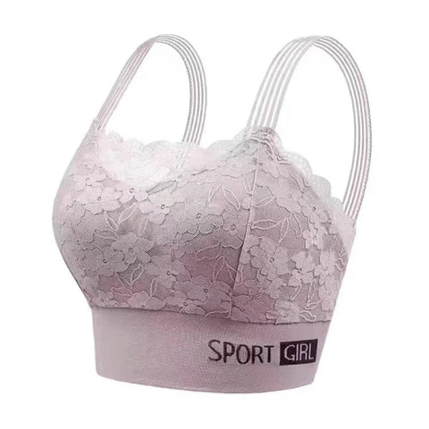 Seamless Lace Plus Size Bra – Comfortable Beauty Back Tube Top - Khaki / L 55-65kg