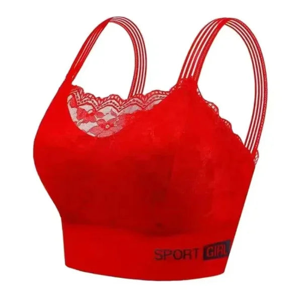 Seamless Lace Plus Size Bra – Comfortable Beauty Back Tube Top - red / M 40-55kg