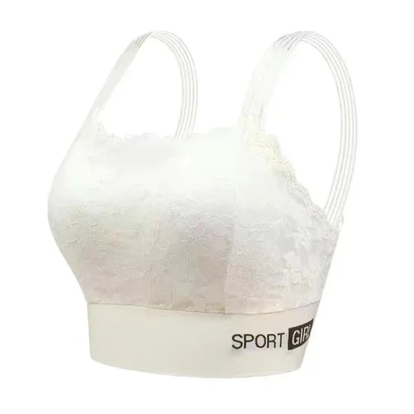 Seamless Lace Plus Size Bra – Comfortable Beauty Back Tube Top - White / XL 65-80kg
