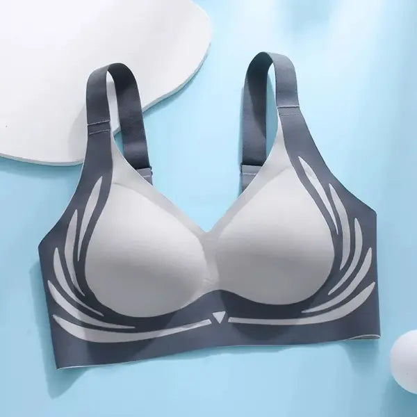 Seamless ladies underwear nylon polyamide wire free bralette everyday comfort - Blue / One Size / XXL