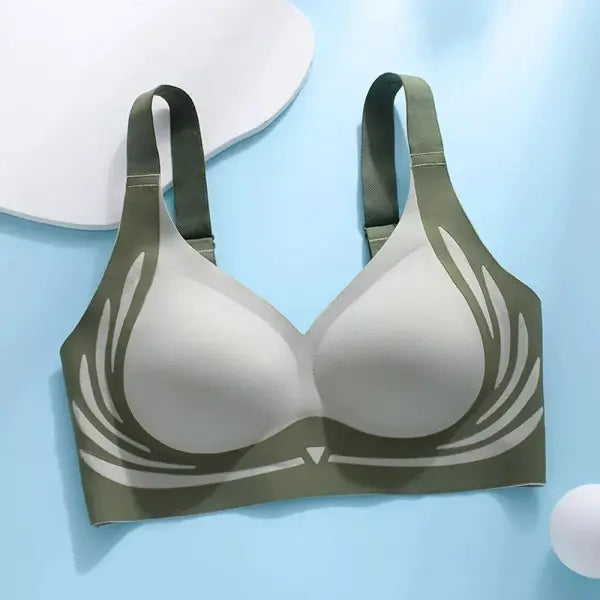 Seamless ladies underwear nylon polyamide wire free bralette everyday comfort - green / One Size / XL