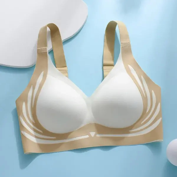 Seamless ladies underwear nylon polyamide wire free bralette everyday comfort - White / One Size / XL
