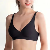 Seamless Mold Cup Push-Up Bra S-3XL Comfortable V-neck Bralette