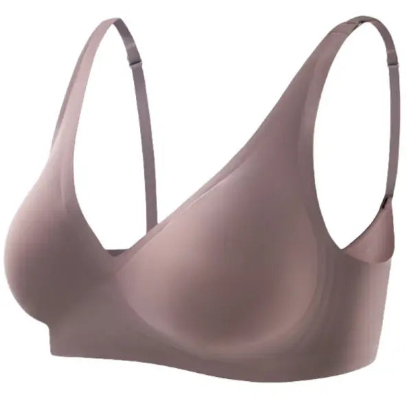 Seamless Mold Cup Push-Up Bra S-3XL Comfortable V-neck Bralette