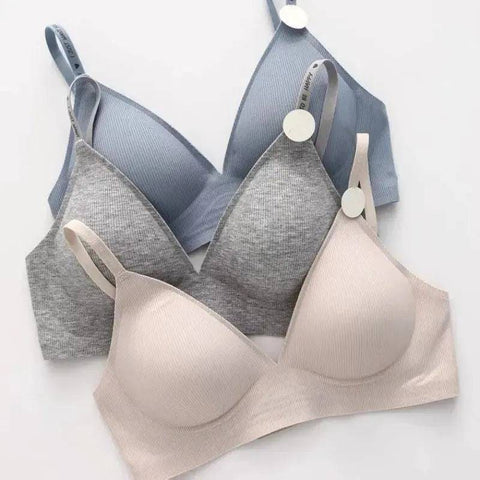 Seamless Nonwire Bras for Women: Comfortable U Back Bralette with Letter Strap.