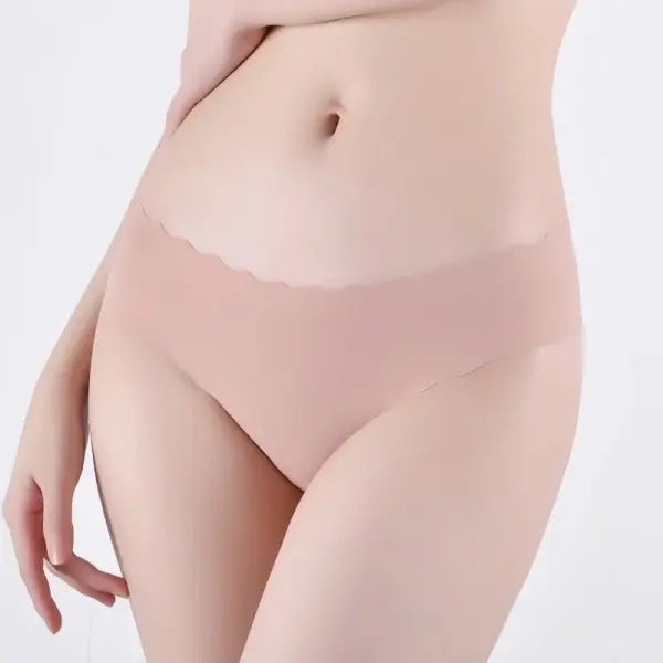 Seamless Panties 4Pcs Ice Silk XS-XL Set Scalloped Edge No Show Lingerie