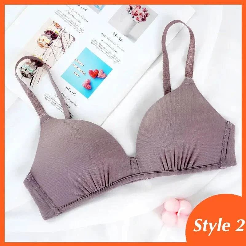 Seamless Push-Up Bras: Wire-Free A B Cup Sexy Bralette - style 2 coffee / B / 75