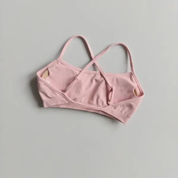 Seamless Sports Bra Shockproof Back Yoga Crop Top Fitness Style - NenPink / M