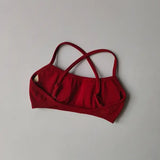 Seamless Sports Bra Shockproof Back Yoga Crop Top Fitness Style - AnRed / L