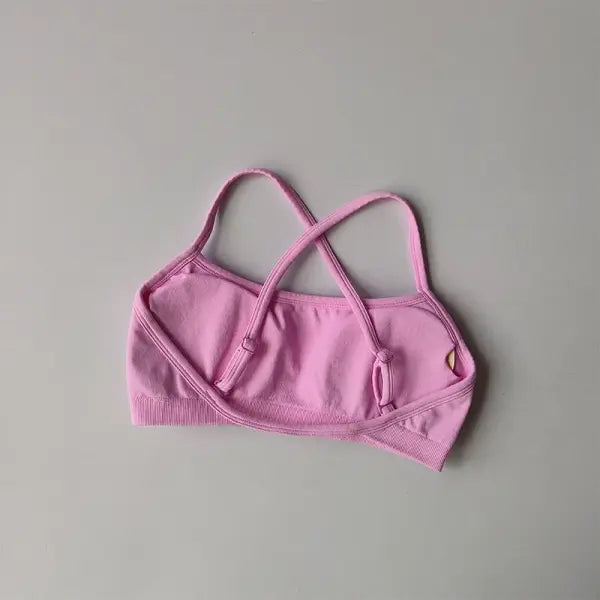 Seamless Sports Bra Shockproof Back Yoga Crop Top Fitness Style - Pink / L