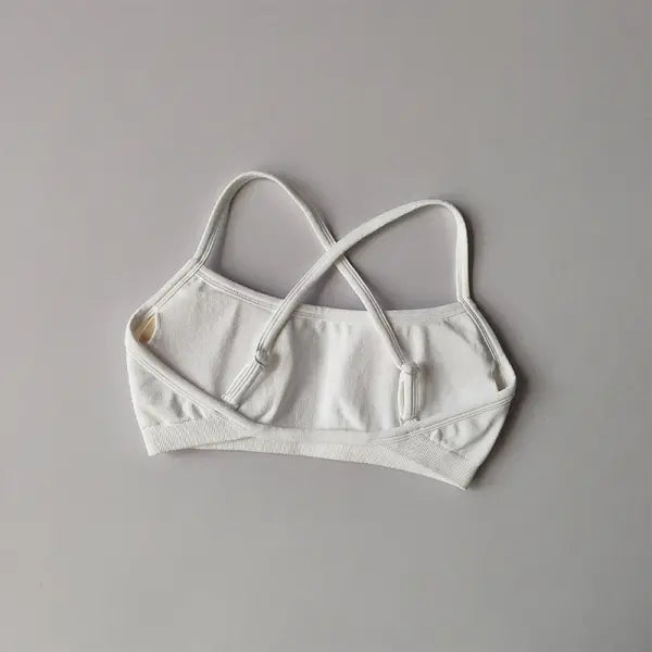 Seamless Sports Bra Shockproof Back Yoga Crop Top Fitness Style - White / S
