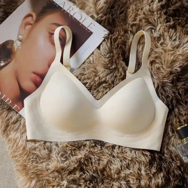 Seamless Push-Up Bra for All Sizes - Soft Wireless Support Bra - Non-Wired Comfort Bralette for Small & Large Busts