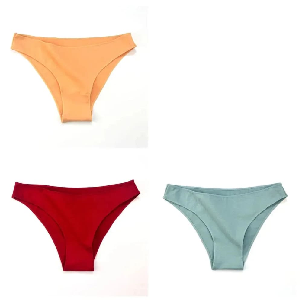 Seamless Underwear - Soft Cotton Low Rise Briefs for Women (3Pcs Set) - Set 14 / M / Set