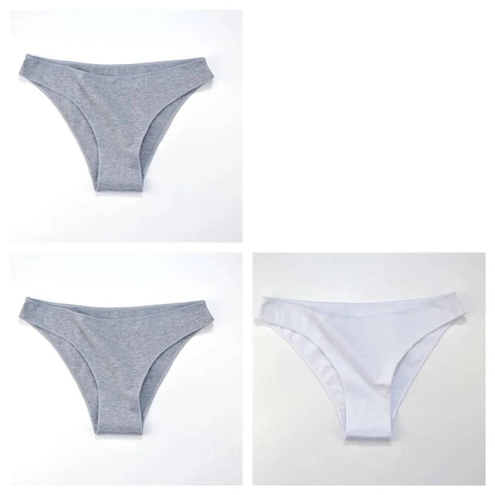 Seamless Underwear - Soft Cotton Low Rise Briefs for Women (3Pcs Set) - Set 19 / L / Set