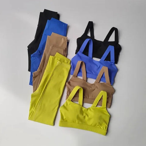 Seamless Yoga Set for Women – Sports Bra & High Waist Leggings