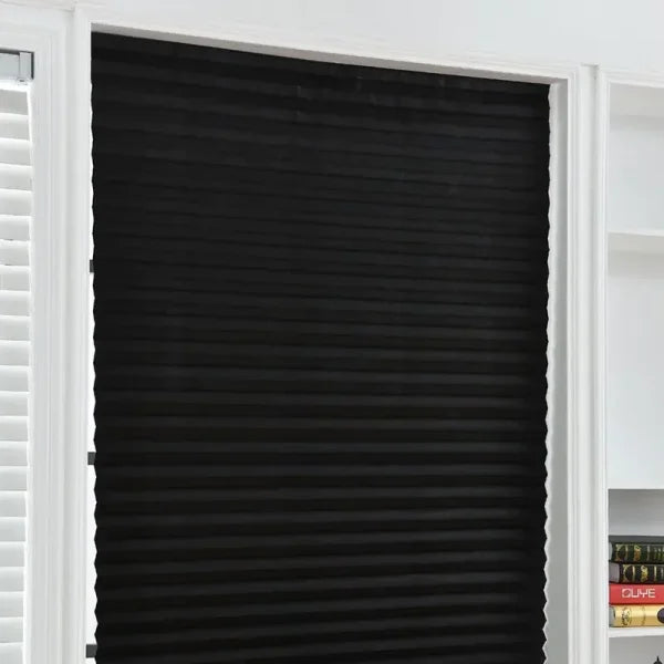 Self-Adhesive Pleated Blinds - Nonwoven Folding Half Window Shades - J / 90X180cm