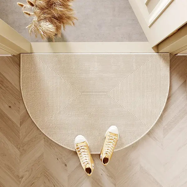 Semi-circular entryway door mat for any applicable scene