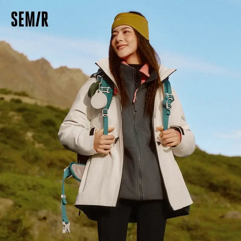 White Duck Winter Coat Two Piece Waterproof Jacket