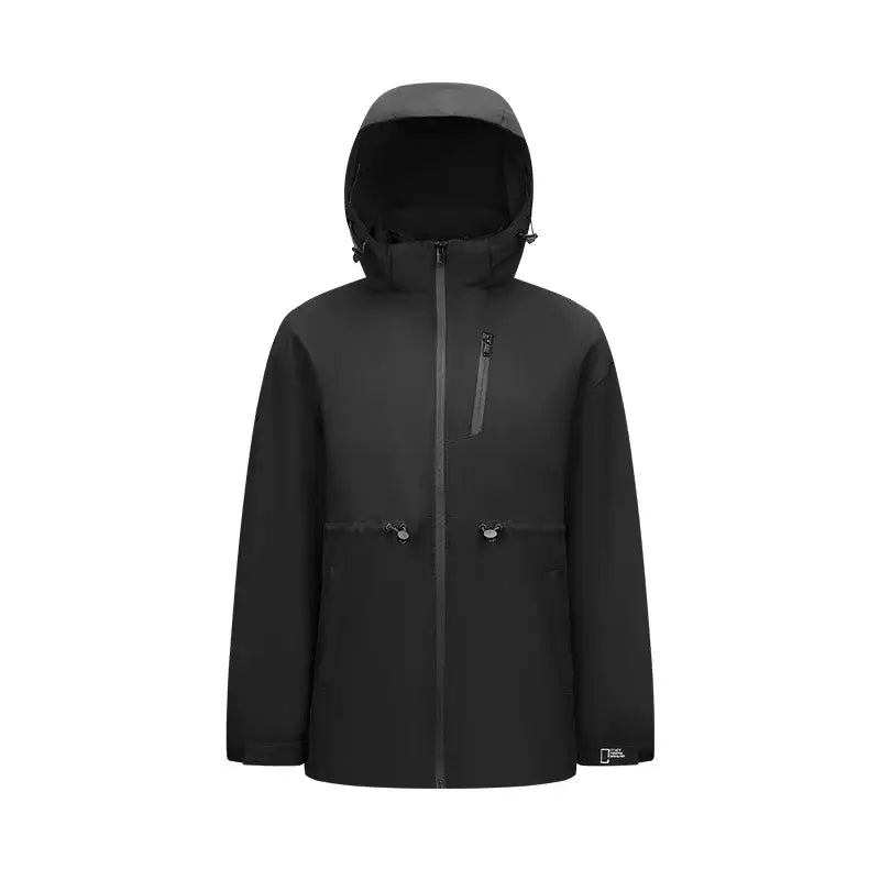 White Duck Winter Coat Two Piece Waterproof Jacket - black / S / China Mainland