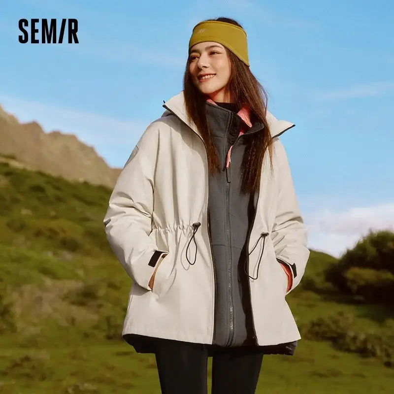 White Duck Winter Coat Two Piece Waterproof Jacket