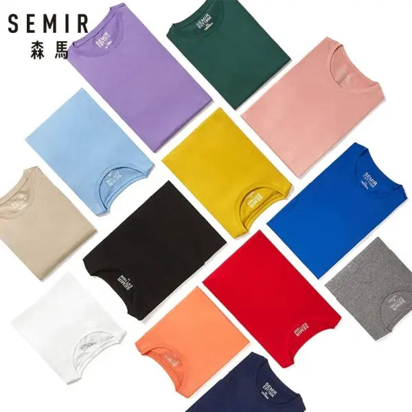 Cotton casual t-shirt with stretch o neck tops