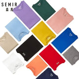 Cotton casual t-shirt with stretch o neck tops