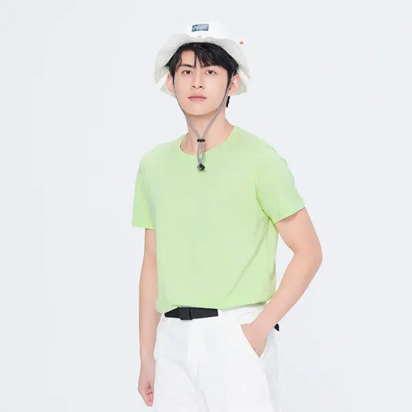 Cotton casual t-shirt with stretch o neck tops - greey 02 / 4XL