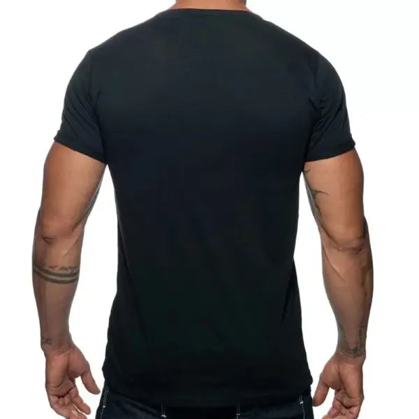 Cotton casual t-shirt with stretch o neck tops
